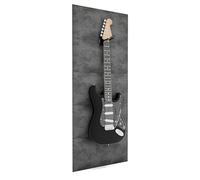 Guitar Wall Mount with Acoustic Panels - Sound-Absorbing Wall Display for Electric Guitars - Fits Gibson, Fender, PRS, Ibanez - Velvet Foam Acoustic Set with Hanger - 125x50cm | Color: Grey
