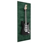 Guitar Wall Mount with Acoustic Panels - Sound-Absorbing Wall Display for Electric Guitars - Fits Gibson, Fender, PRS, Ibanez - Velvet Foam Acoustic Set with Hanger - 125x50cm | Color: Green