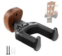 Guitar Wall Mounts, Auto Lock Black Walnut Wood Guitar Hanger Black Walnut Wood Guitar Guitar Wall Hangers 30lbs High Load Guitar Holder Hook Wall Stand for Classical Acoustic Electric Guitar（1pack）