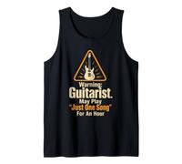 Guitar Warning Guitarist May Play One Song for an Hour Tank Top