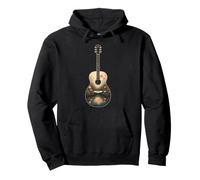 Guitar Wildflower Sunset Cute Girls Guitarist Gift Pullover Hoodie