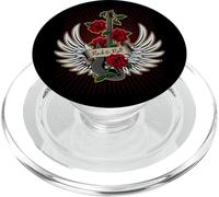 Guitar Wings Roses Rock and Roll Vintage Music Design PopSockets PopGrip for MagSafe
