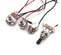 Guitar Wiring Harness 3 Pickups 1V1T A500K Push Pull & B500K Big Pots 3 Way Toggle Switch with 6.35 output jack (1V1T 3 Way Switch)