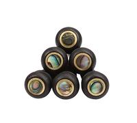 Guitar Wiring Harness 6pcs Real Bone Acoustic Guitar Bridge Pins Pure Bone Ebony Bridge Pin with Brass Circle for Folk Guitar Replacement Accessories Electric Guitar Wire (Size : Ebony 5)