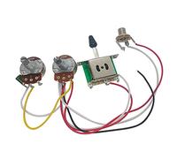 Guitar Wiring Harness Kit Guitar Wiring Harness Prewired,3 Way Toggle Switch 1t1v for Electric Guitar,500K Chrome Box Toggle Switch Pots 1T1V