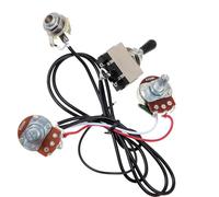 Guitar Wiring Harness Prewired Two Pickup 500K Pots 3-Way Toggle Converter Silver Metal Material