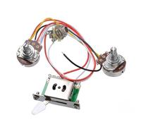 Guitar Wiring Kit 3 Pickup Guitar Wiring Harness Prewired With A500K B500K Big Pots 5 Way Converter 1 Volume 1 Tone Black-White Yellow(White)