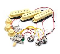 Guitar Wiring Kit Electric Guitar Pickup Wiring Harness Prewired 5-way Converter Multi Type Pickup For ST Electric Guitar Black White Yellow(Yellow)