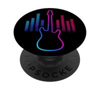 Guitar with Vibrant Audio Equalizer Bars Music Band Lovers PopSockets Adhesive PopGrip