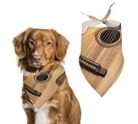 Guitar Wooden Dog Bandanas, Lightweight and Breathable Triangle Pet Scarf,Soft and Comfortable Pet Bandana for Small Medium Large Breed.
