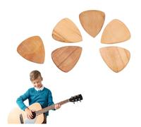 Guitar Wooden Guitar PicksThumb Slotted Ukulele Bass Shrapnel Flexible Guitar Pick Made of Real Wood for Electric Acoustic or Bass Guitar Instrument Accessories (6PCS)