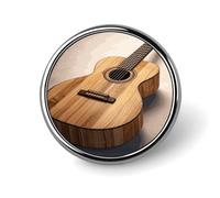 Guitar Wooden Round Badge Cute Brooch Hats Jackets Decor Personalized Lapel Pin Clothing Jewelry Accessories for Wedding Party Gift