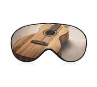 Guitar Wooden Sleep Mask for Women Men Side Sleeper Eye Cover with Adjustable Strap Soft Breathable Blackout Mask Slip-Free Deep Sleeping Travel Essentials