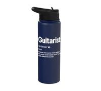 Guitarist Definition Funny Guitar Collector Humor Stainless Steel Insulated Water Bottle