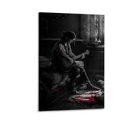 Guitarist Girl Poster Dark Art Print Emotional Wall Decor Grunge Style Artwork Music Lover Gift Vintage Aesthetic Unique Home Decoration Bedroom Wall Art Gift 24x36inch(60x90cm) Framed