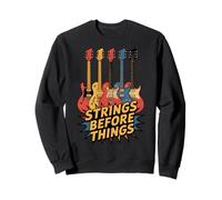 Guitarist Music Strings Before Things Guitar Collector Bass Sweatshirt