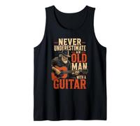 Guitarist Never Underestimate an Old Man with A Guitar Gift Tank Top
