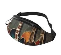 guitars art Fanny Pack for Men Women, Waterproof Sports Waist Bag Fashion Belt Bag Crossbody Bags Hip Bum Bag with Adjustable Strap Large Sling Bag Purse for Travel Hiking