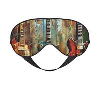 Guitars Art Printed Eye Mask,Blackout Sleep & Eye Mask for Women,Sleep Mask with Adjustable Strap, Suitable for Both Bedtime and Travel