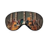 Guitars Art Sleep Mask for Women Men, Soft Eye Mask with Adjustable Strap for Sleeping, Light Blocking Travel Blindfold for Nap Comfortable Eye Cover for Home Office