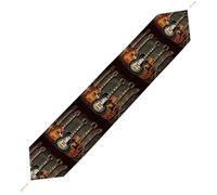 Guitars Art Table Runner for Dining Table, Short Plush Runners Washable & Durable Tablerunner Modern Home Decor for Wedding, Kitchen, Holiday 178*33cm