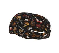 Guitars Headbands for Men Women, Sweat Band for Tennis, Running, Basketball, Working Out, Exercise