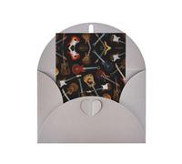 Guitars Patterned Gray holiday cards, thank you cards for anniversaries and birthdays