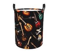 Guitars-Standard-Scale-2_00x Print Circular Protable Storage Bin,Basket For Laundry Hamper With Handles Bedroom Clothes