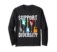 Guitars Support Diversity Inclusion LGBT Pride Month Guitar Long Sleeve T-Shirt