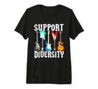 Guitars Support Diversity Inclusion LGBT Pride Month Guitar Premium T-Shirt