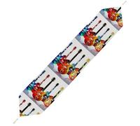 Guitars Table Runner for Dining Table, Short Plush Runners Washable & Durable Tablerunner Modern Home Decor for Wedding, Kitchen, Holiday 178*33cm