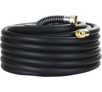 Guitrees Garden Hose 50FT x 3/4”, Heavy Duty Rubber Hose, Water Hose with Five-Layered Braiding, Hot/Cold Water, 1000PSI Burst, 200PSI Working (Black)