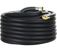 Guitrees Garden Hose 75FT x 3/4”, Heavy Duty Rubber Hose, Water Hose with Five-Layered Braiding, Hot/Cold Water, 1000PSI Burst, 200PSI Working (Black)