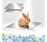 Guittly 2pcs Small Pet Cooling Mat, Bite-Resistant Aluminum Cooling Pad for Rabbits Hamsters Guinea Pigs, Summer Ice Bed Small Animal Cool Mat, Safe Lightweight Design with Smooth Edges (30x20cm)