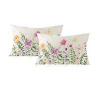 Guittly Floral Cushion Covers 2PCS, Rectangular Pillow Case with Flower 50X30CM, Soft Cushion Case, Pillow Cover for Sofa Couch Bed (A)