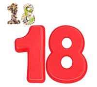 Guittly Number 18 Cake Tins Moulds, 3D Large Number Cake Mould, Bake Trays for Baking Birthday Anniversary, Non-Stick Food-Grade Silicone Oven and Dishwasher Safe (18)