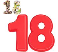 Guittly Number 18 Cake Tins Moulds, 3D Large Number Cake Mould, Bake Trays for Baking Birthday Anniversary, Non-Stick Food-Grade Silicone Oven and Dishwasher Safe (18)