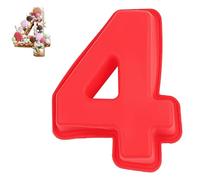 Guittly Number 4 Cake Tins Moulds, 3D Large Number Cake Mould, Bake Trays for Baking Birthday Anniversary, Non-Stick Food-Grade Silicone Oven and Dishwasher Safe (4)