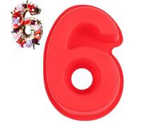 Guittly Number 6 Cake Tins Moulds, 3D Large Number Cake Mould, Bake Trays for Baking Birthday Anniversary, Non-Stick Food-Grade Silicone Oven and Dishwasher Safe (6/9)