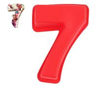Guittly Number 7 Cake Tins Moulds, 3D Large Number Cake Mould, Bake Trays for Baking Birthday Anniversary, Non-Stick Food-Grade Silicone Oven and Dishwasher Safe (7)