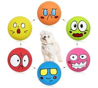 GUIWAWA Squeaky Dog Toys, Natural Rubber Dog Balls Durable for Small & Medium Puppy/Dogs Playtime 6 Pcs/Set