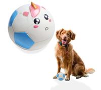 Guiwawa Unicorn Latex Dog Soccer Ball Toys, 3.7" Interactive Squeaky Dog Toys, Dog Water Toys, Unicorn Theme Durable Chew Ball Pet Toy Birthday Gifts for Medium & Large Dogs (Blue )