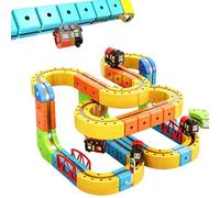 Guiwuiyu Electric Train Set, 167PCS 3D Magnetic Train Sets with 80 Cube Tracks 87 Accessories, Anti-Gravity STEM Track Fusion Toys for Boys & Girls Aged 3+