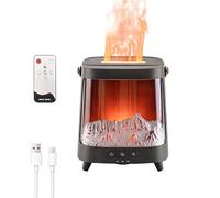 Guiwuiyu Fireplace Diffuser, Upgrade 7 Colours 3D Flame Diffuser, 200ml Essential Oil Diffusers with Timer & Remote Control, Aromatherapy Diffusers Mist Humidifier for Home Room Office, Sleep Aid, Spa