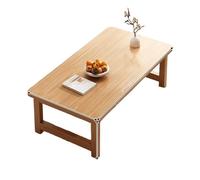 GUIXAN Foldable Square Wooden Small Side Table, Space Saving, Living Room And Bedroom Coffee Table, Rounded Corner Design, Can Bear 100kg, Original Wood Color(100X40X35CM)