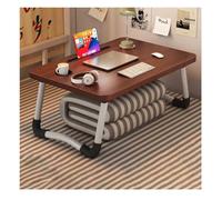 GUIXAN Laptop Desk，Bed Low Table，Bed For Tv Table，Lap Tray Portable Standing Table，Folding Bed Table For Laptop，Reading And Writing Stand With Drawer For Bed, Sofa, Floor.(Dark walnut,Med
