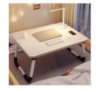 GUIXAN Laptop Desk，Bed Low Table，Bed For Tv Table，Lap Tray Portable Standing Table，Folding Bed Table For Laptop，Reading And Writing Stand With Drawer For Bed, Sofa, Floor.(White,Small fla