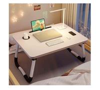 GUIXAN Laptop Desk，Bed Low Table，Bed For Tv Table，Lap Tray Portable Standing Table，Folding Bed Table For Laptop，Reading And Writing Stand With Drawer For Bed, Sofa, Floor.(White,Small car