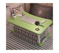 GUIXAN Laptop Desk，Bed Low Table，Laptop Computer Tray，Lap Desk Laptop Stand，Stable W-Shaped Legs, Thickened Desktop Panel, Convenient Card Slot Drawer, Easily Foldable.(Green,Flat surface