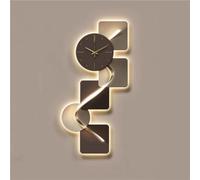 GUIXAN Modern Abstract Geometric Clock, Plug-in Power Supply Wall Decor with LED Light, Large Wall Clock for Living Room Decoration, 3D Wall Decor for Home Living Room, Bedroom, Entrance(